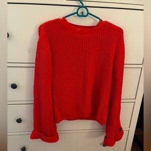 Zara Red Crew Neck Sweater, size small
